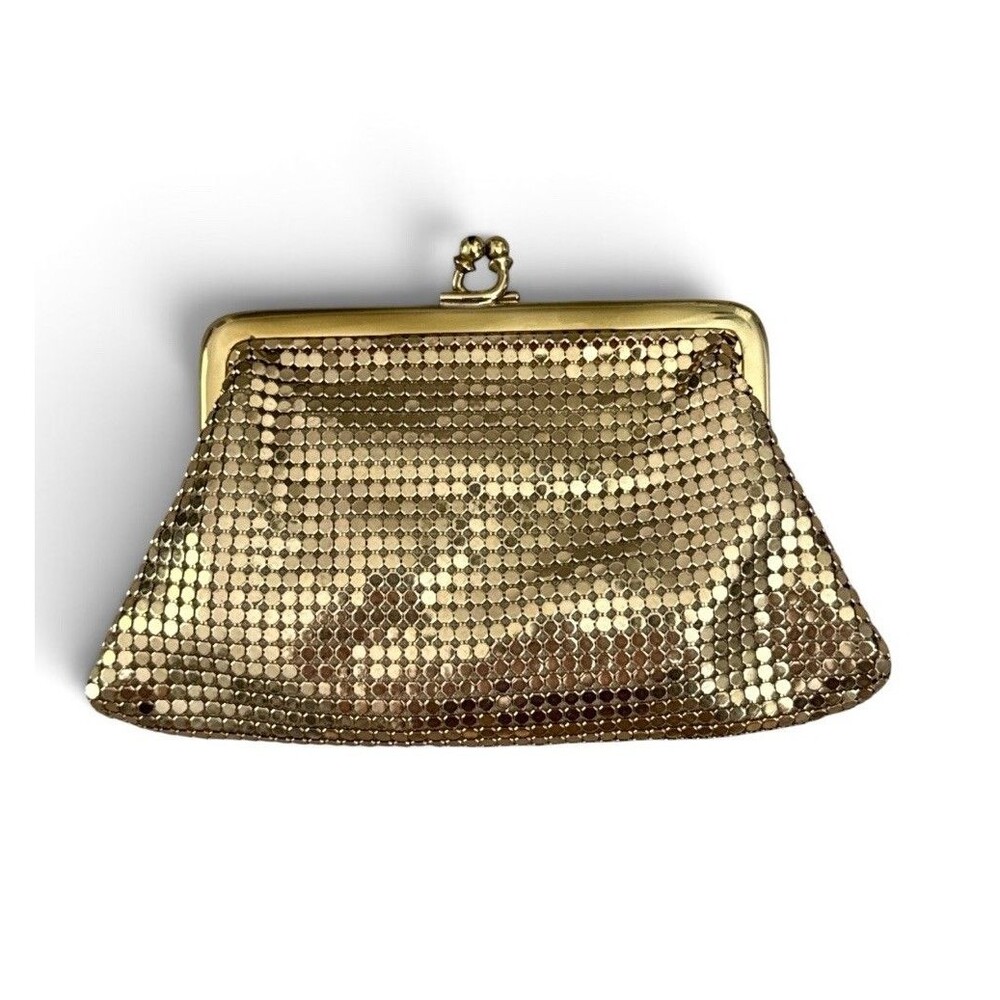 Vintage Estate Whiting & Davis Co Gold Tone  Mesh Coin Purse